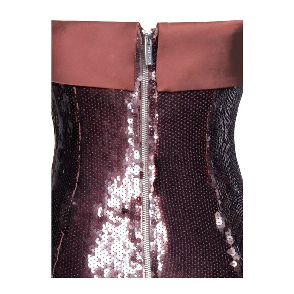 Ira Burgundy Brown Sequin Maxi Pencil Dress - Picture 14 of 14